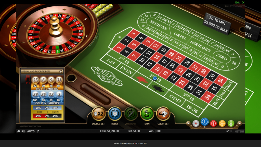 Unibet NJ online roulette