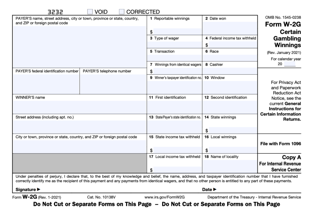 NJ gambling tax form