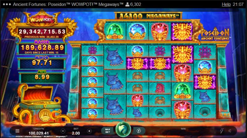 Ancient Fortunes Poseidon Wowpot Megaways
