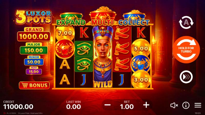 3 Luxor Pots Hold And Win