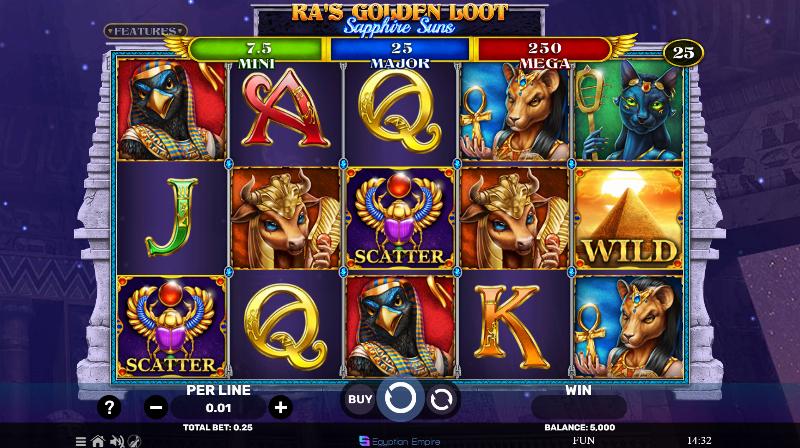 Ra’s Golden Loot – Sapphire Suns