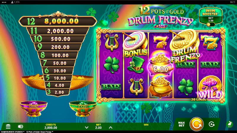 12 Pots Of Gold Drum Frenzy