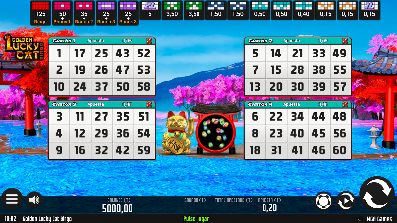 Golden Lucky Cat Bingo
