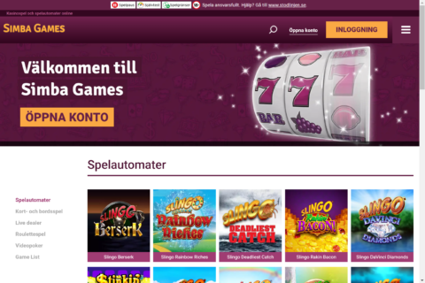 Simba Games Casino kampanjer