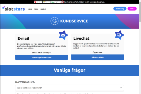 SlotStars Casino ansvarsfullt spelande