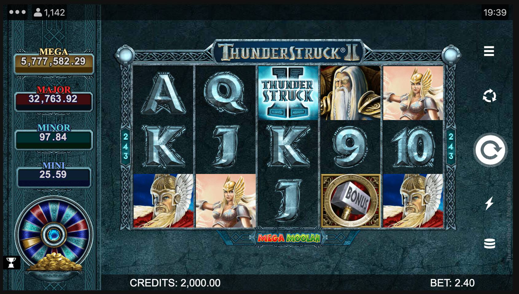 Thunderstruck II Mega Moolah