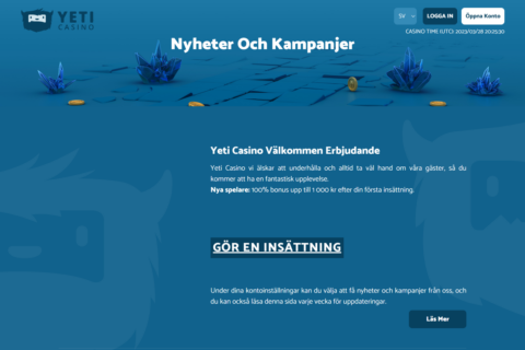Yeti Casino kampanjer