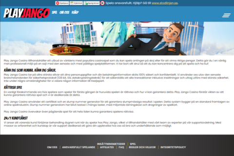 Play Jango Casino ansvarsfullt spelande