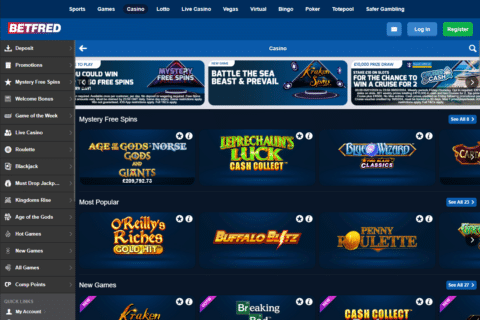Betfred Casino startsidan