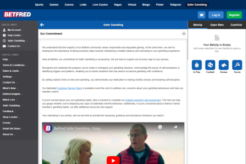 Betfred Casino ansvarsfullt spelande
