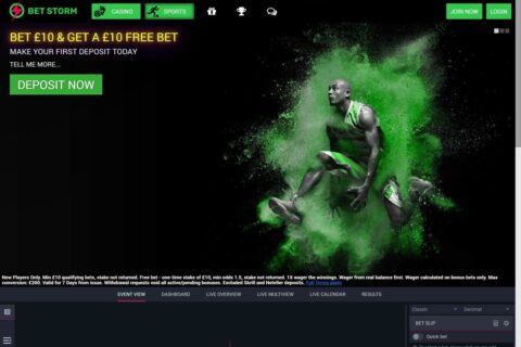 BetStorm Casino startsidan
