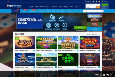 BoyleSports Casino startsidan