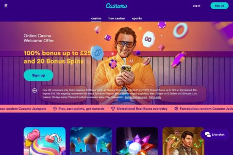 Casumo Casino startsidan
