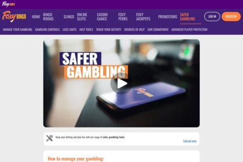 Foxy Bingo Casino ansvarsfullt spelande