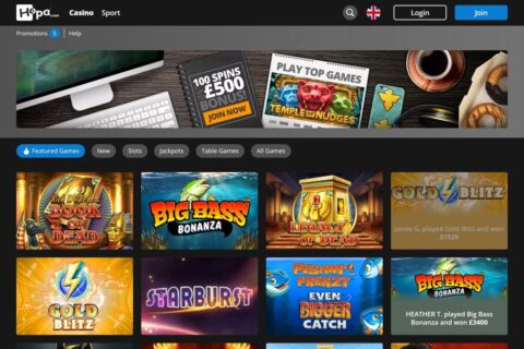 Hopa Casino startsidan