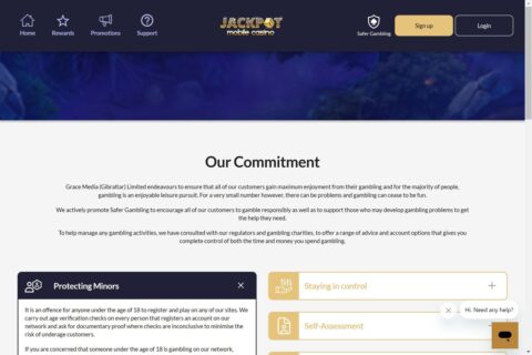 Jackpot Mobile Casino Casino ansvarsfullt spelande