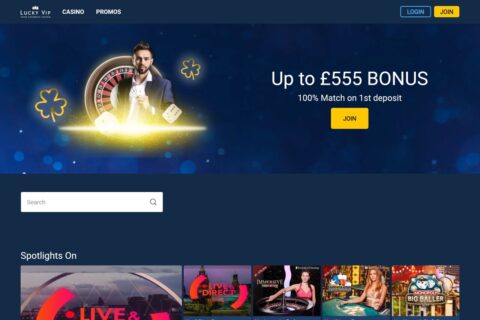 Lucky VIP Casino startsidan