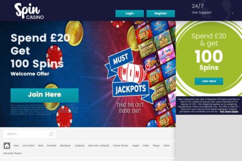 Spin Casino Casino startsidan