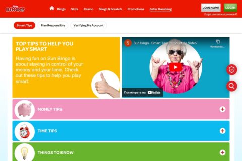 Sun Bingo Casino ansvarsfullt spelande