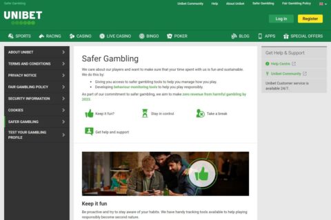 Unibet Casino ansvarsfullt spelande